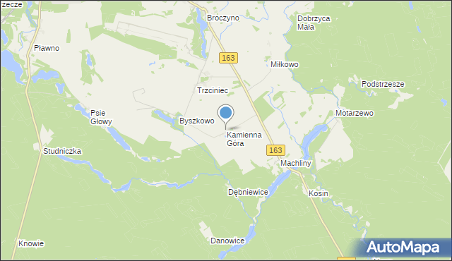 mapa Kamienna Góra, Kamienna Góra gmina Czaplinek na mapie Targeo